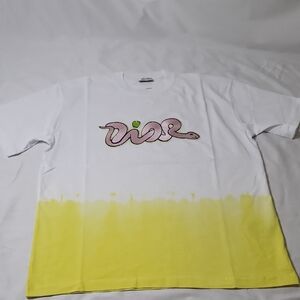 Dior x Kaws White T Shirt With Pink Embroidery Logo